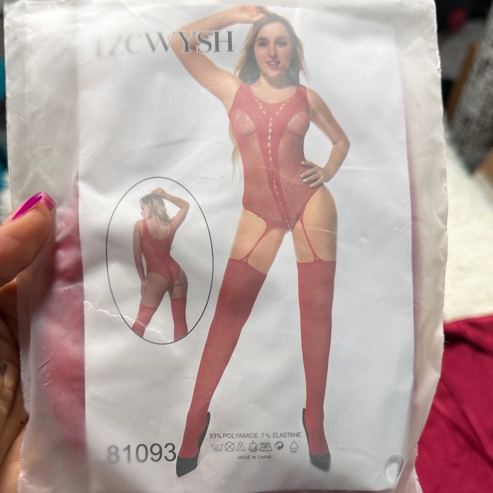 Red Bodysuit Lingerie Set